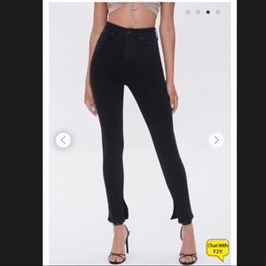 Premium High Rise Skinny Slit Jeans